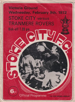 Stoke City v Tranmere Rovers programme cover