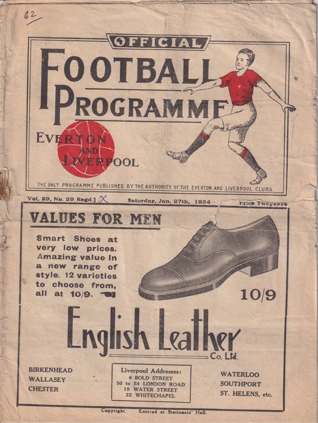 Liverpool v Tranmere Rovers programme cover