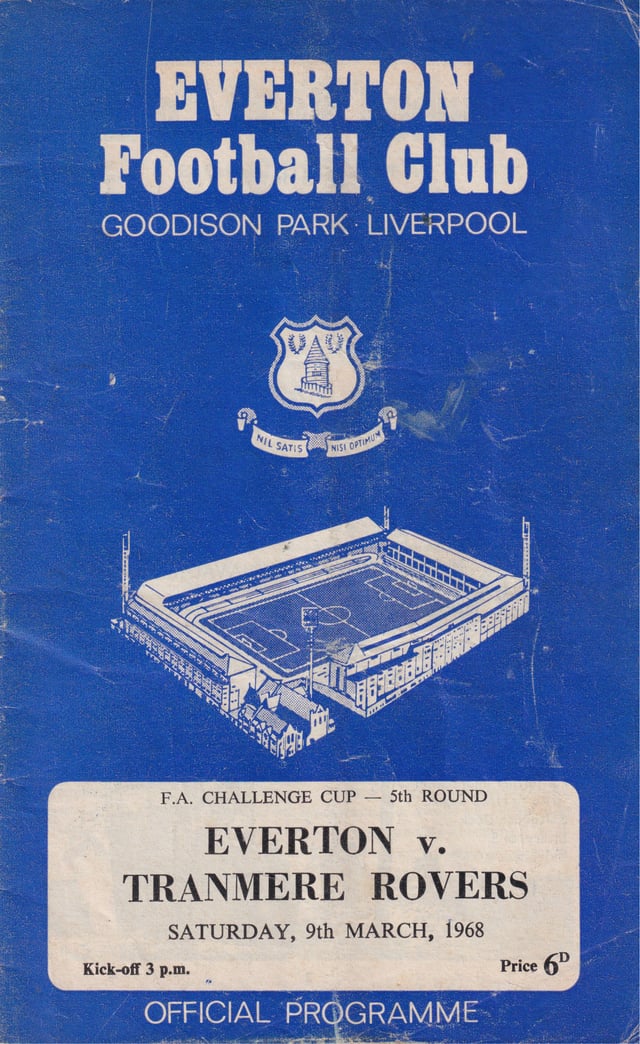 Everton v Tranmere Rovers programme cover
